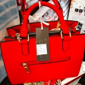 Red shoulder bag